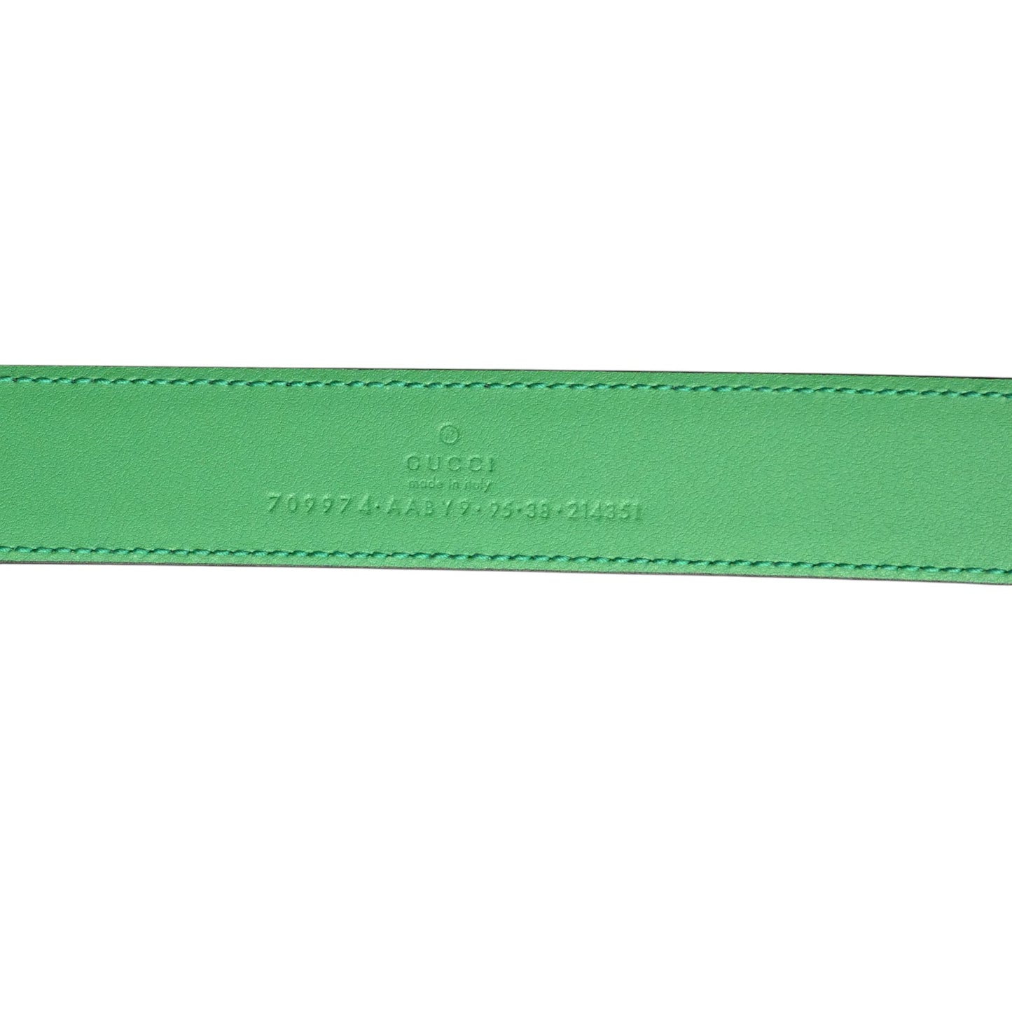 GUCCI- NWT Black & Green Leather Belt, Size 38