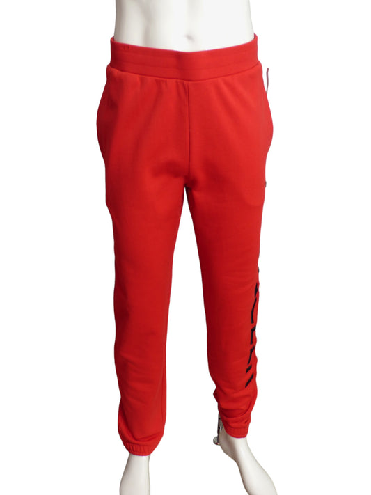 MONCLER- NWT 2022 Red Cotton Logo Sweatpants, Size XL