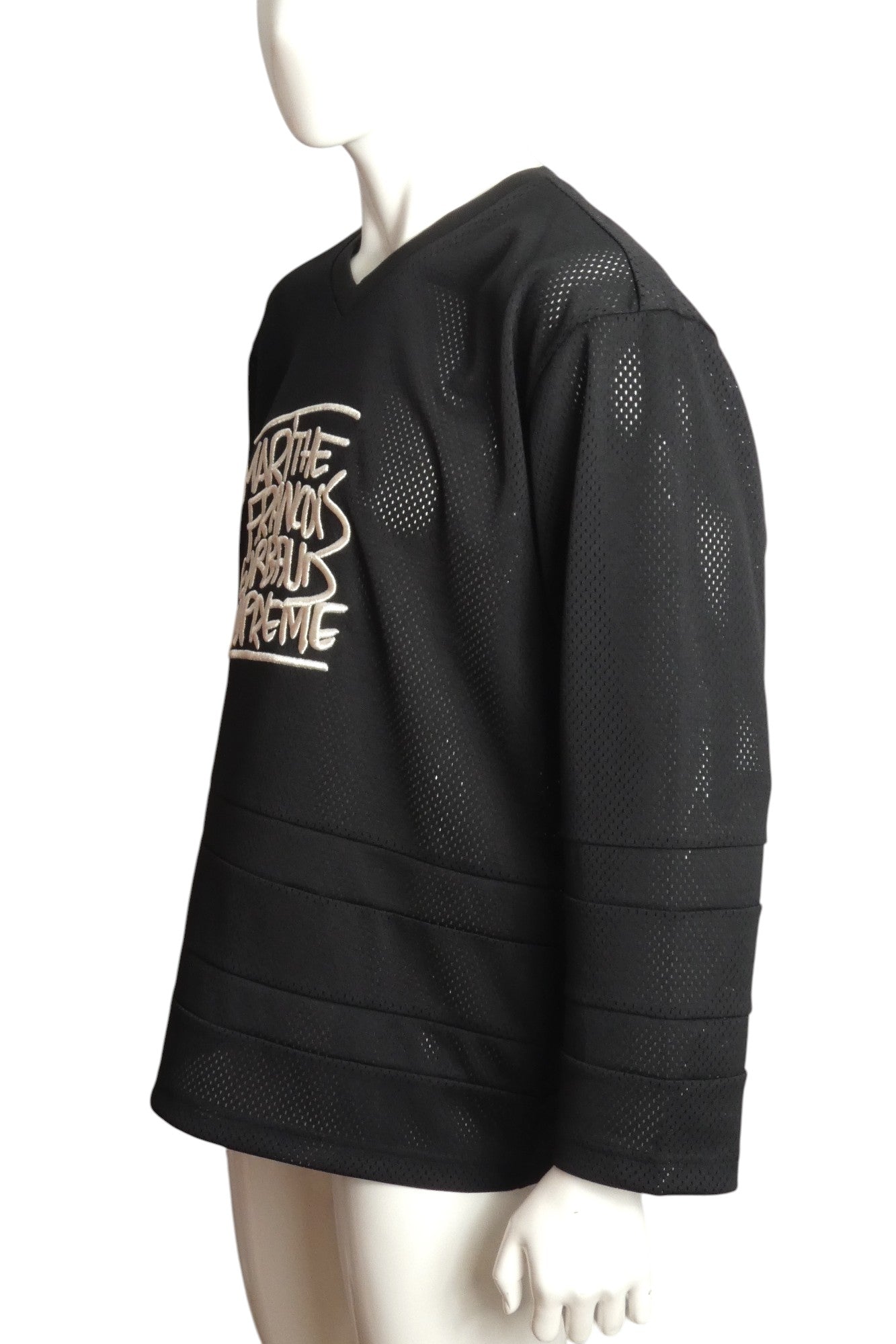 GIRBAUD X SUPREME- NWT Black Mesh Jersey, Size Medium