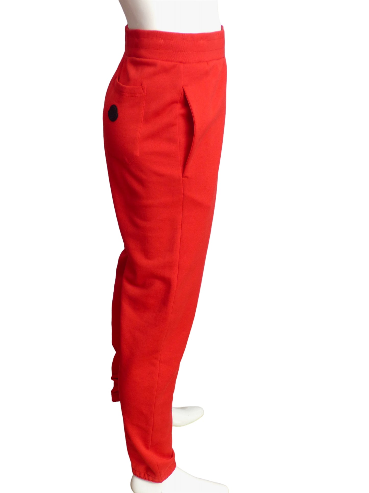 MONCLER- NWT 2022 Red Cotton Logo Sweatpants, Size XL