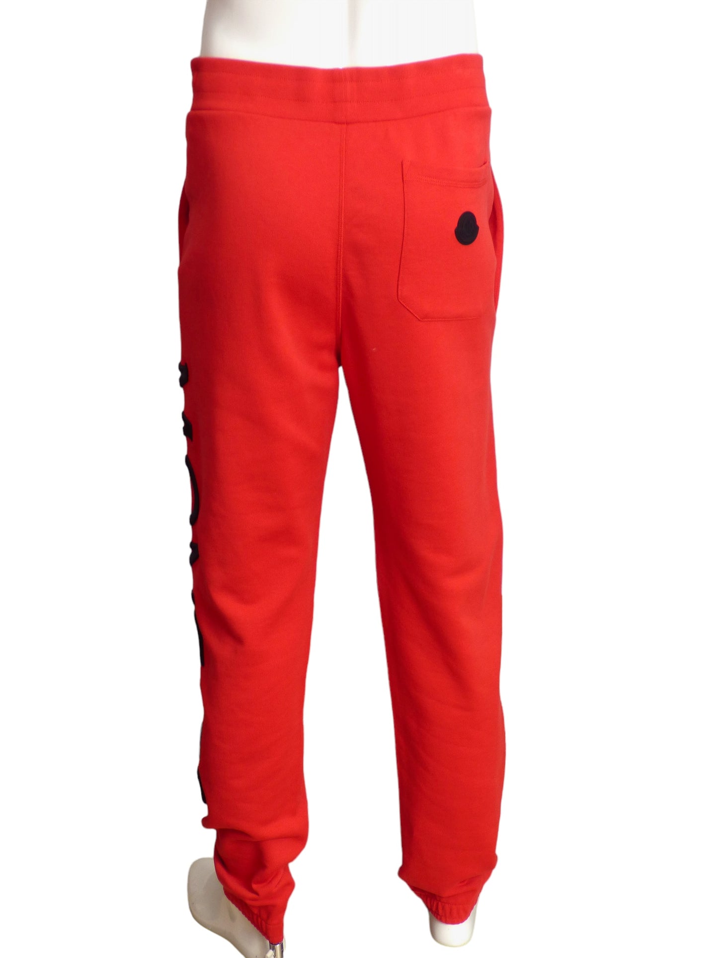 MONCLER- NWT 2022 Red Cotton Logo Sweatpants, Size XL