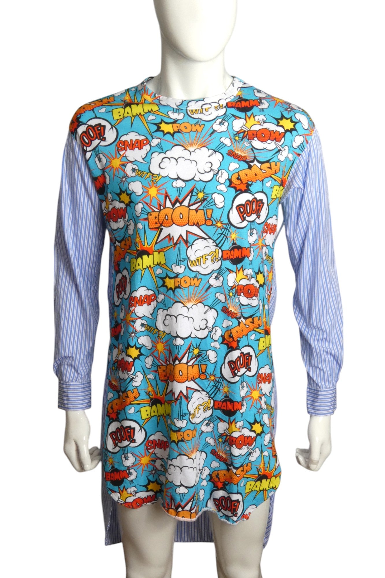 COMME DES GARCONS- Graphic Print Fabric Block Shirt, Size Medium