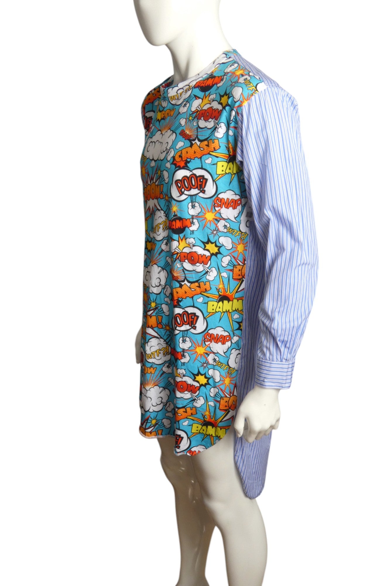COMME DES GARCONS- Graphic Print Fabric Block Shirt, Size Medium