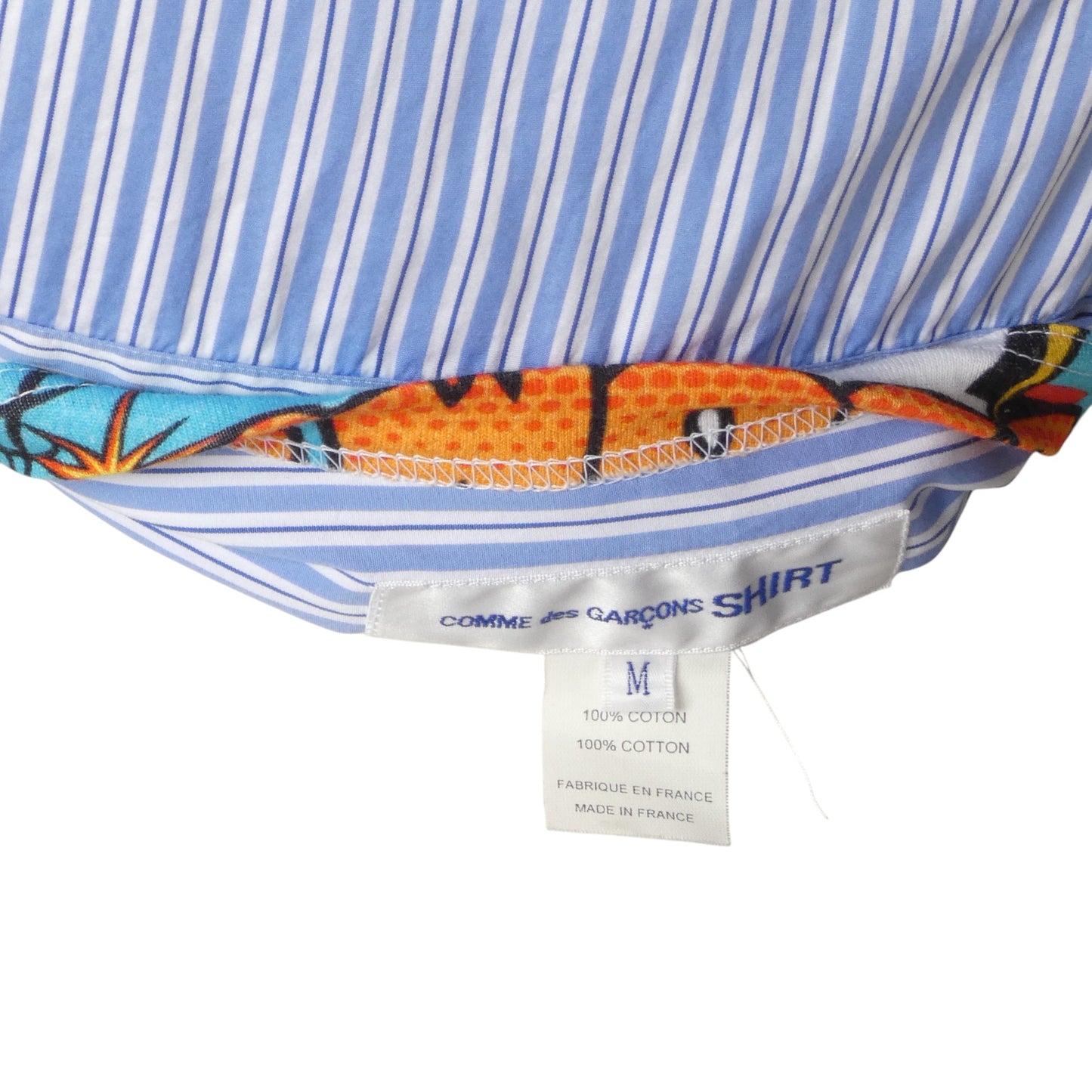 COMME DES GARCONS- Graphic Print Fabric Block Shirt, Size Medium