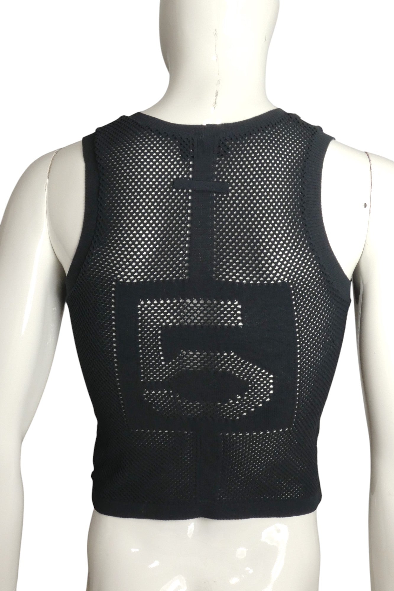 JEAN PAUL GAULTIER- 1980s Black Cotton Mesh Tank, Size Medium