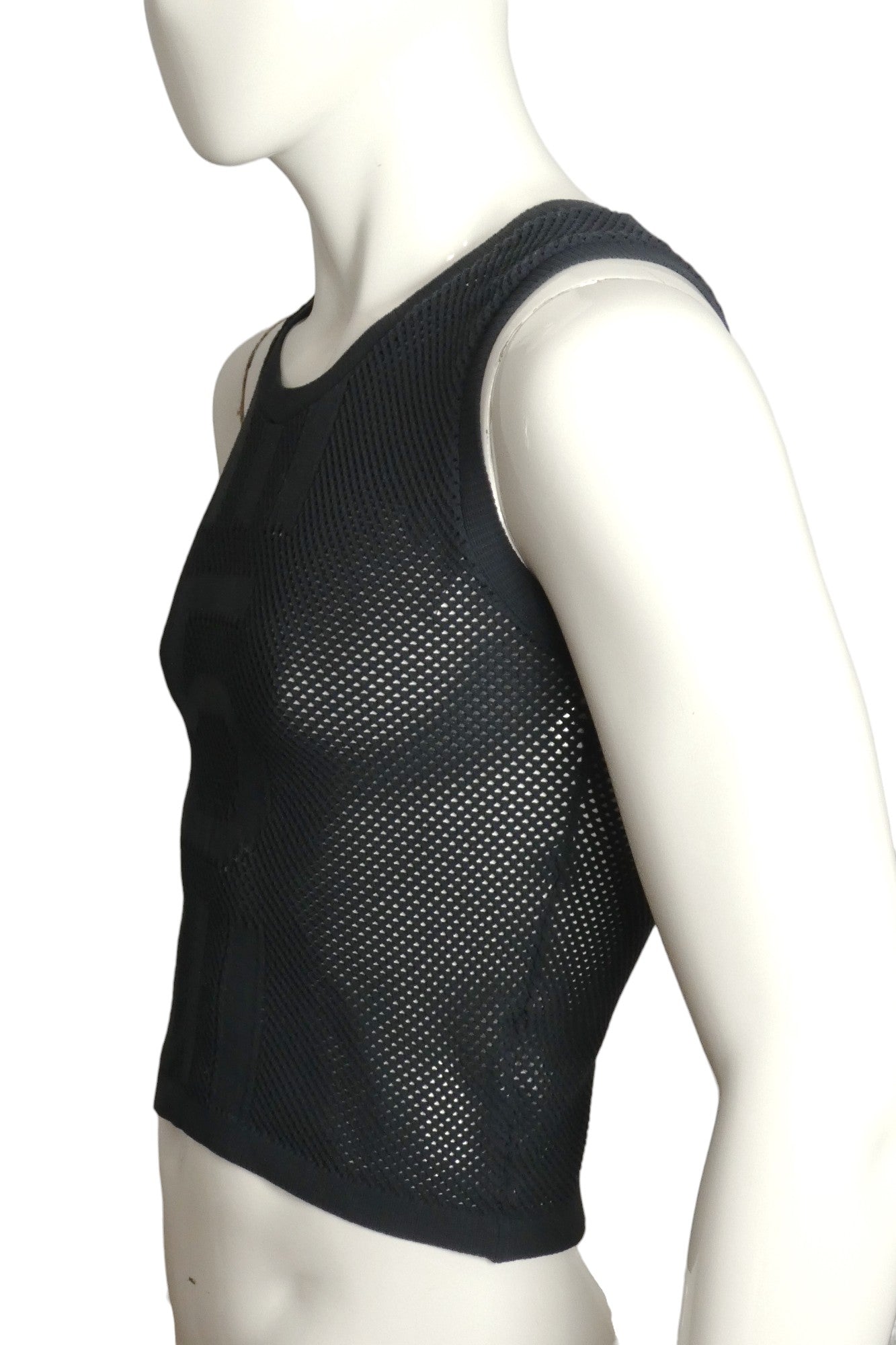 JEAN PAUL GAULTIER- 1980s Black Cotton Mesh Tank, Size Medium