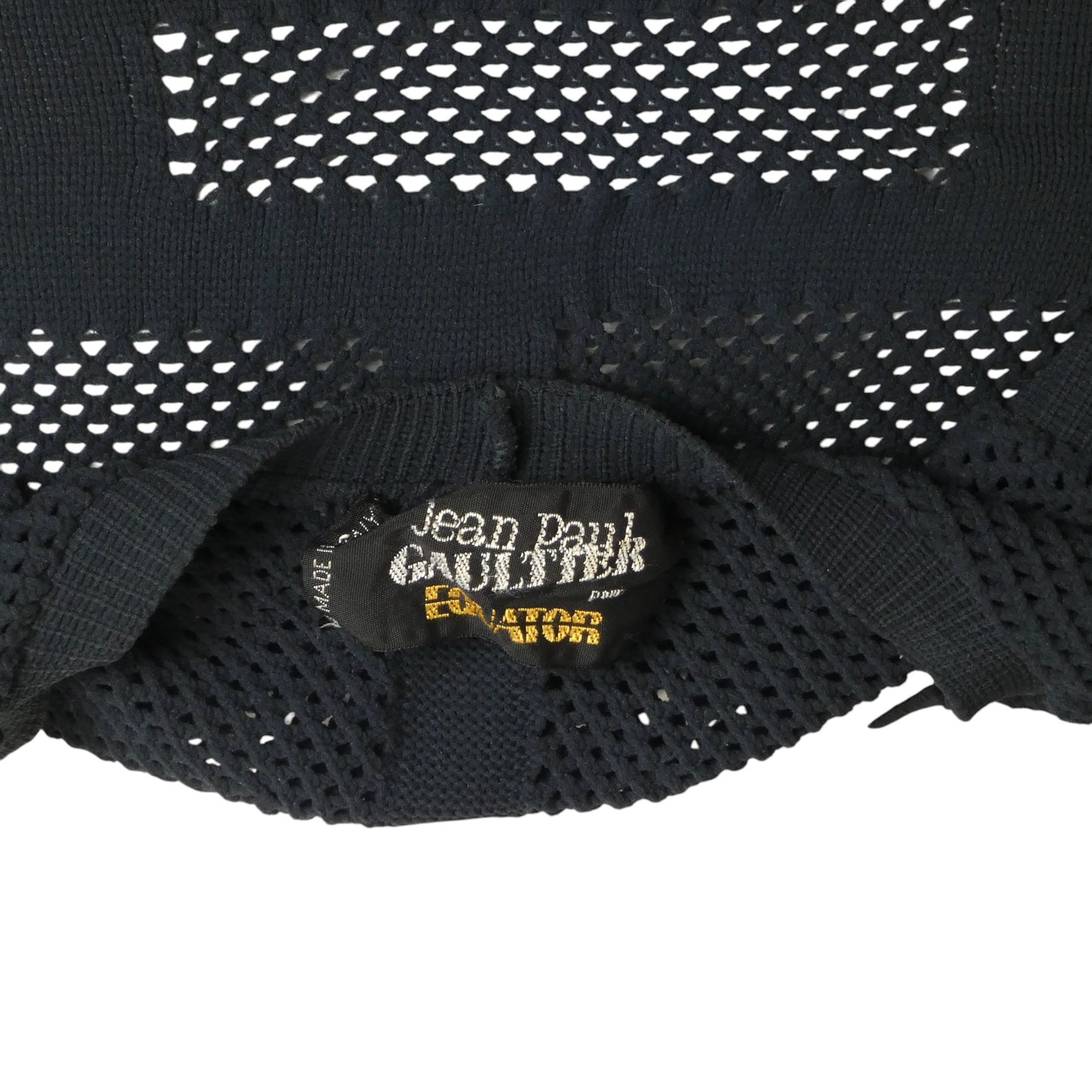 JEAN PAUL GAULTIER- 1980s Black Cotton Mesh Tank, Size Medium