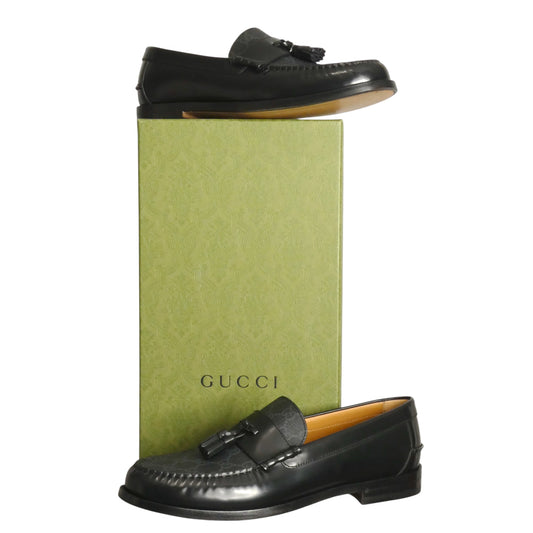 GUCCI- NIB Black Millenial Ribot Supreme Loafer, Size 12