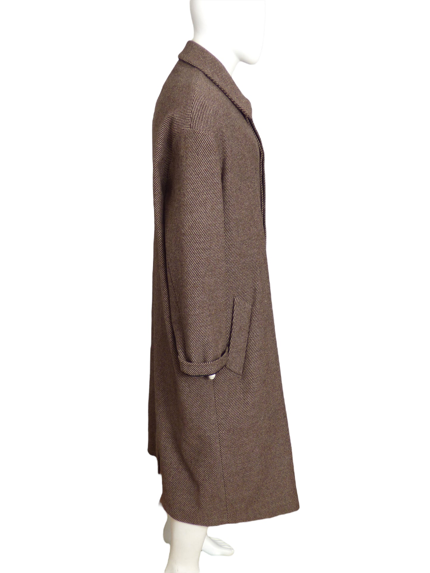 LOEWE- NWT 2022 Brown Wool Sinkhole Car Coat, Size XL