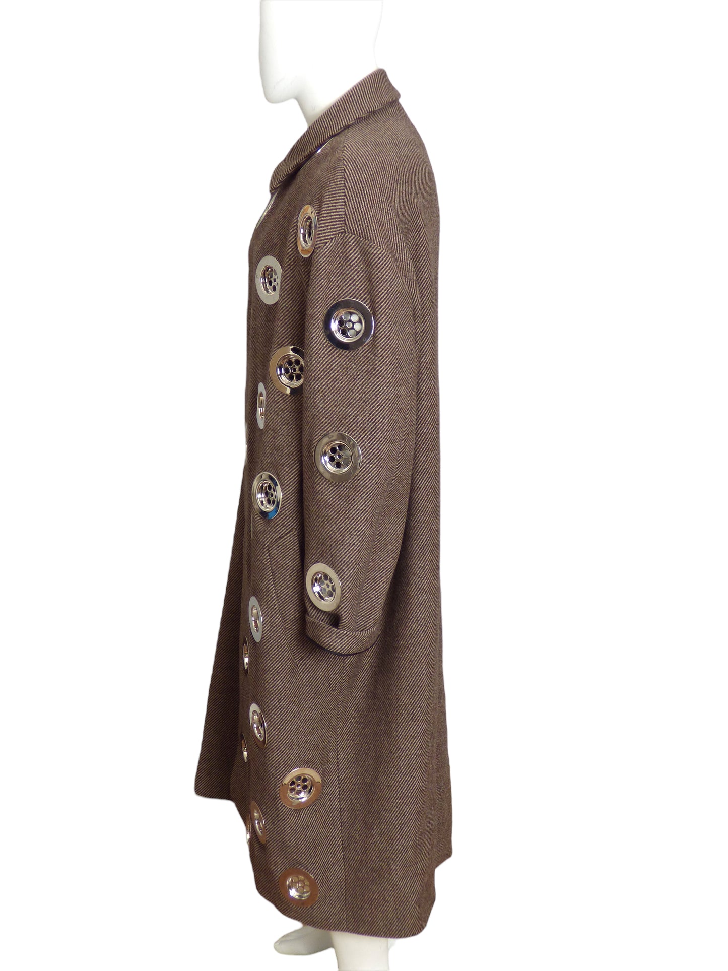 LOEWE- NWT 2022 Brown Wool Sinkhole Car Coat, Size XL