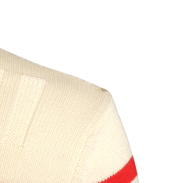 GUCCI- NWT 2023 Red & Ivory Stripe Sweater, Size XS