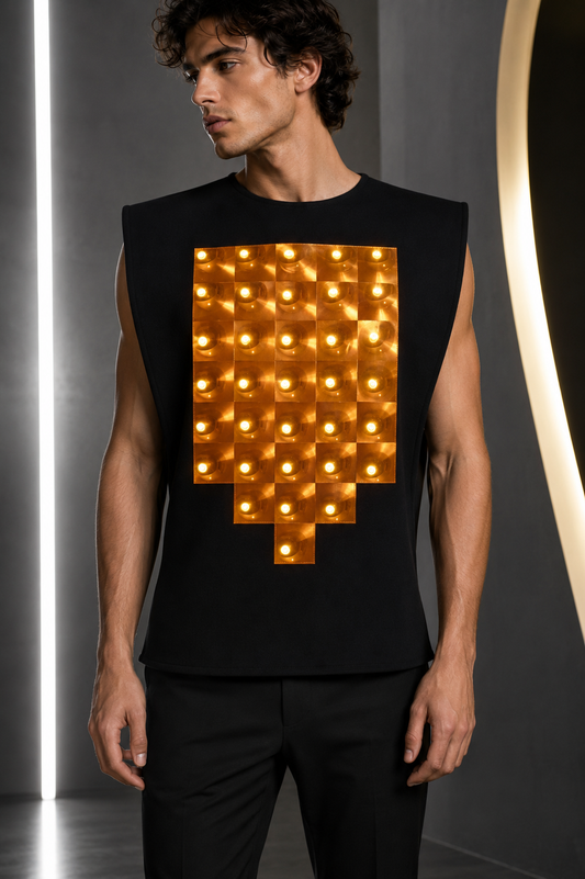 PIERRE CARDIN - Neoprene Hologram Tabard, Size Large