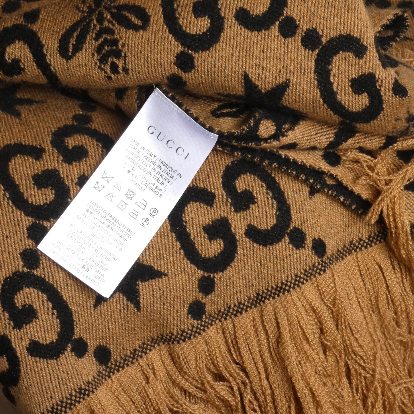 GUCCI- GG Cashmere Blend Fringed Throw