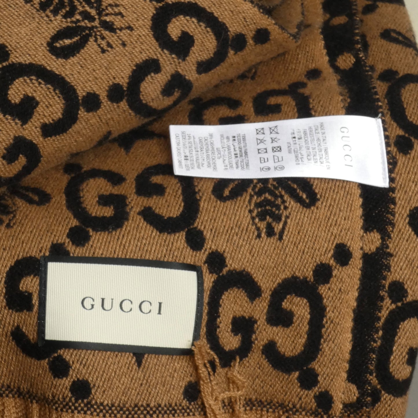 GUCCI- GG Cashmere Blend Fringed Throw