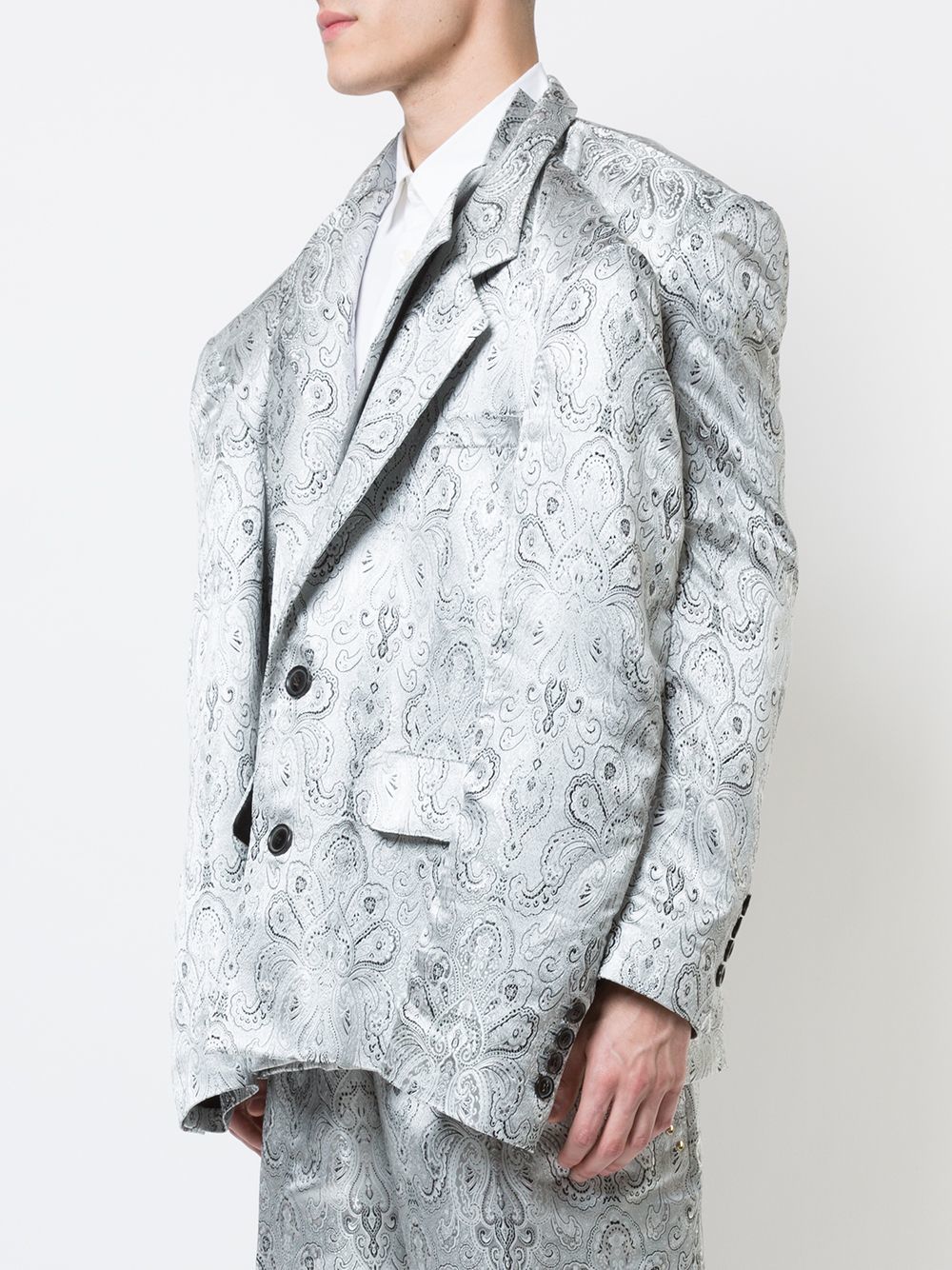 Silver Sculptural Blazer, Size Small