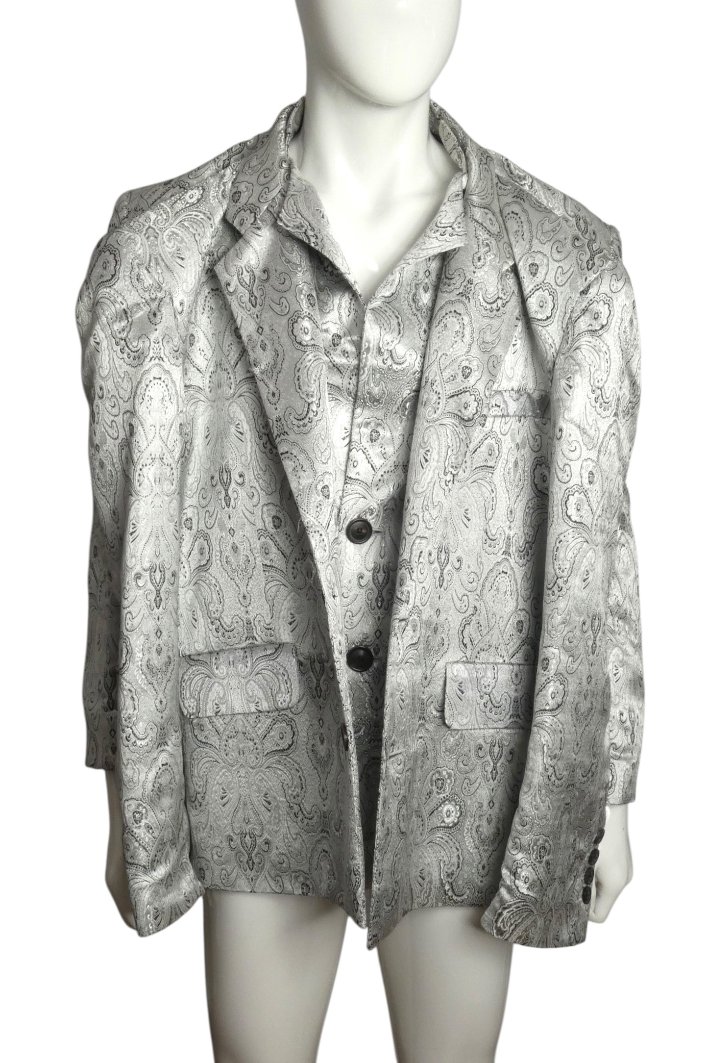 Silver Sculptural Blazer, Size Small