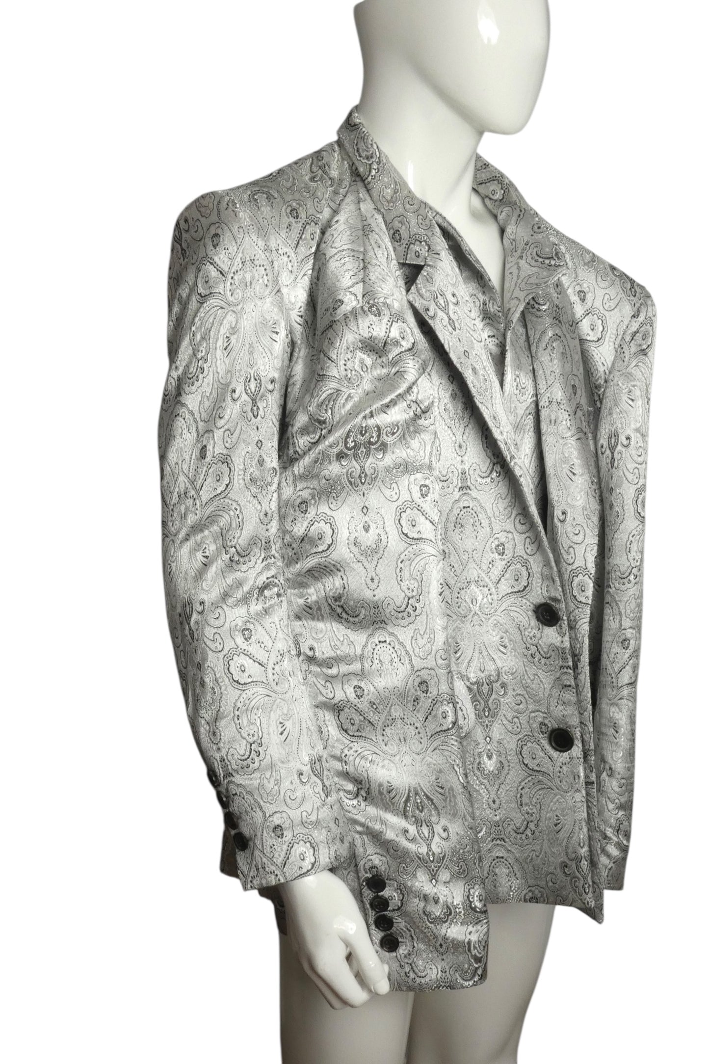 Silver Sculptural Blazer, Size Small