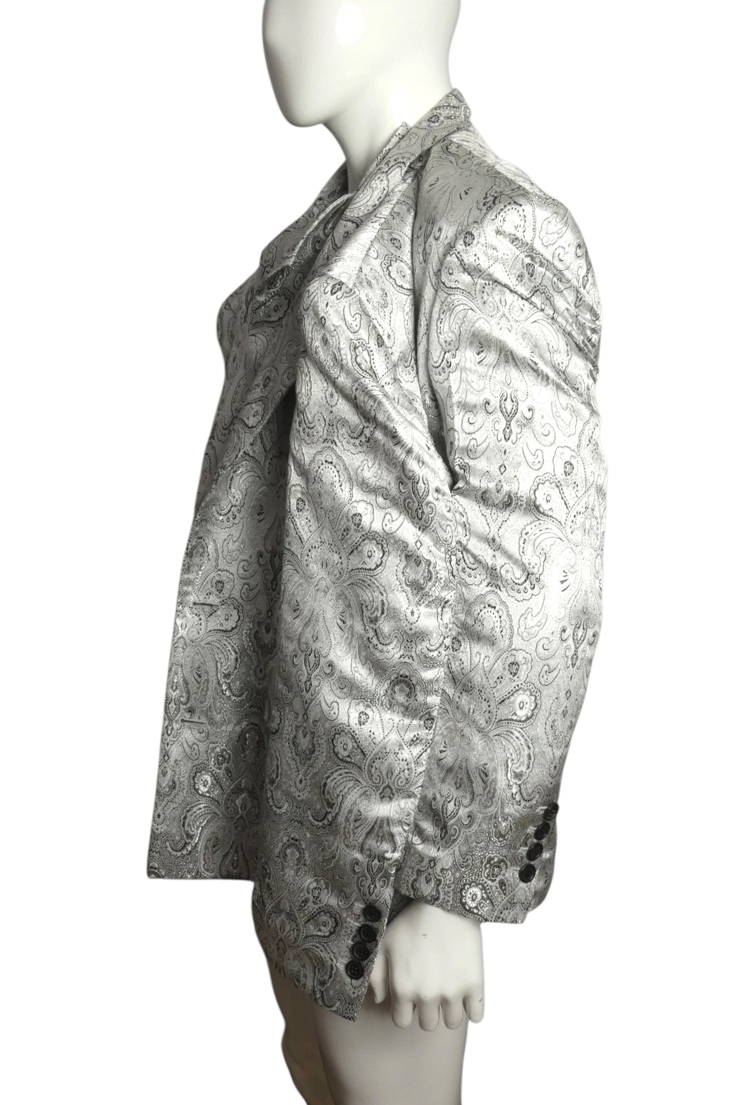 Silver Sculptural Blazer, Size Small