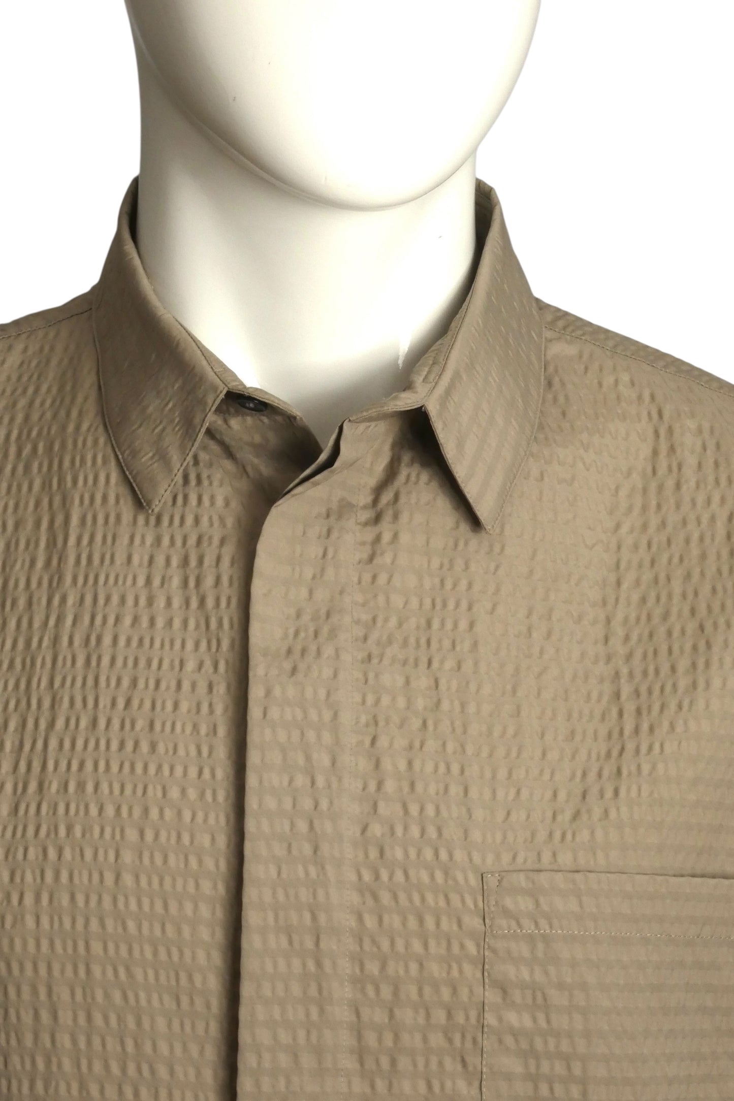 DIOR- Taupe Seersucker Shirt, Multiple Sizes Available