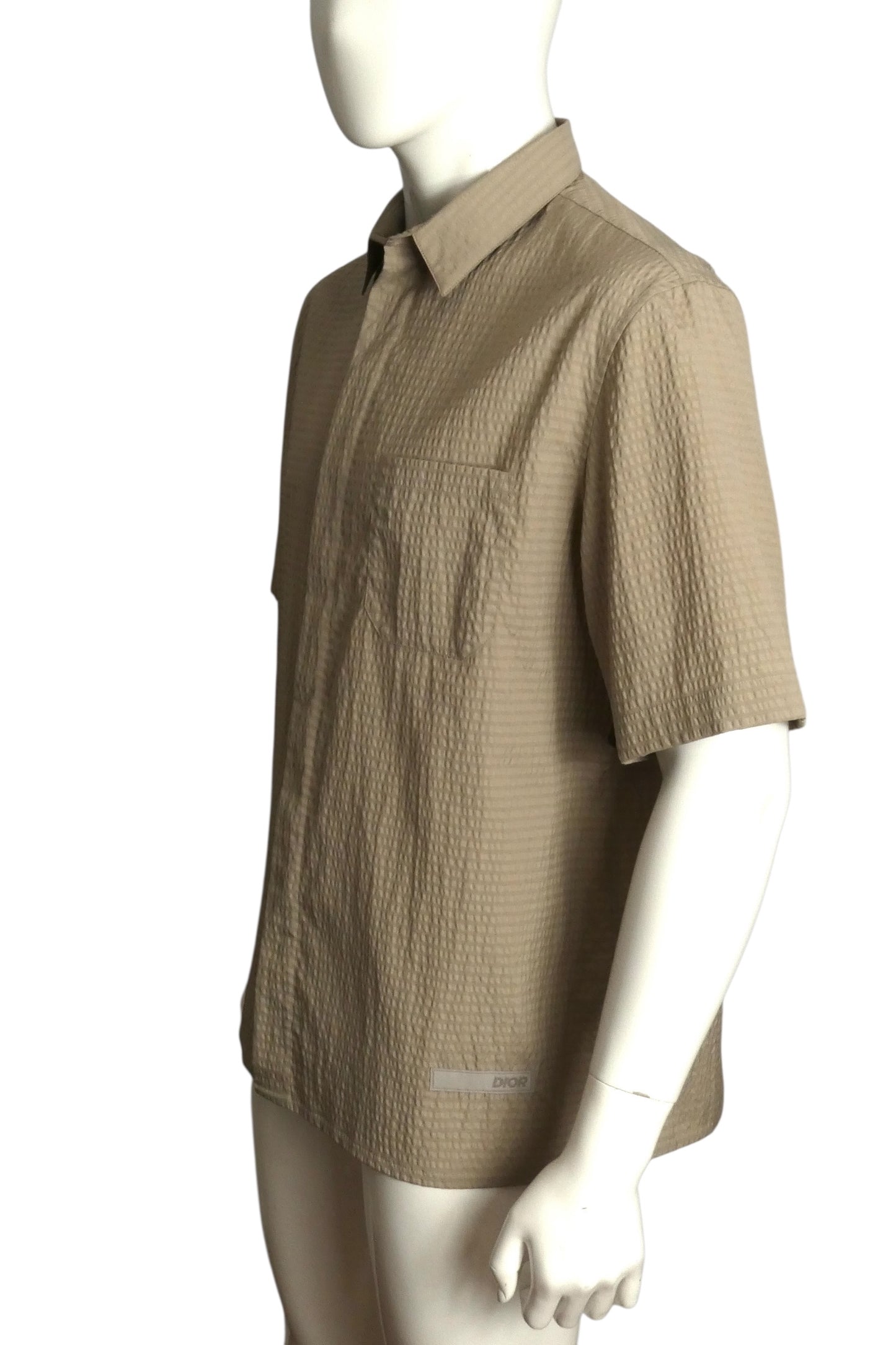 DIOR- Taupe Seersucker Shirt, Multiple Sizes Available