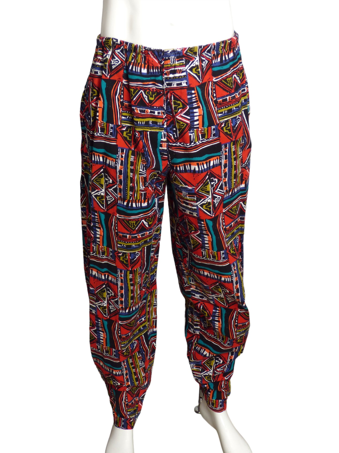 1990s Cotton Print Pants, Size W-36