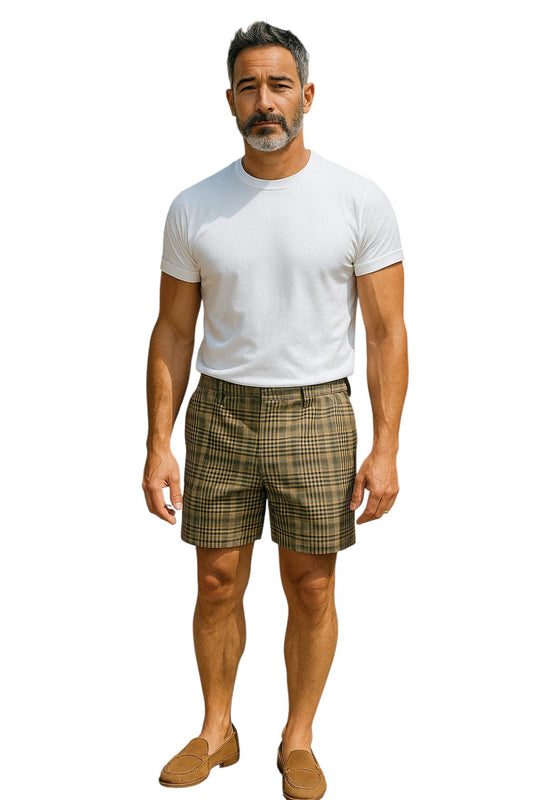 GUCCI- 2022 Linen Plaid Shorts, Waist-32