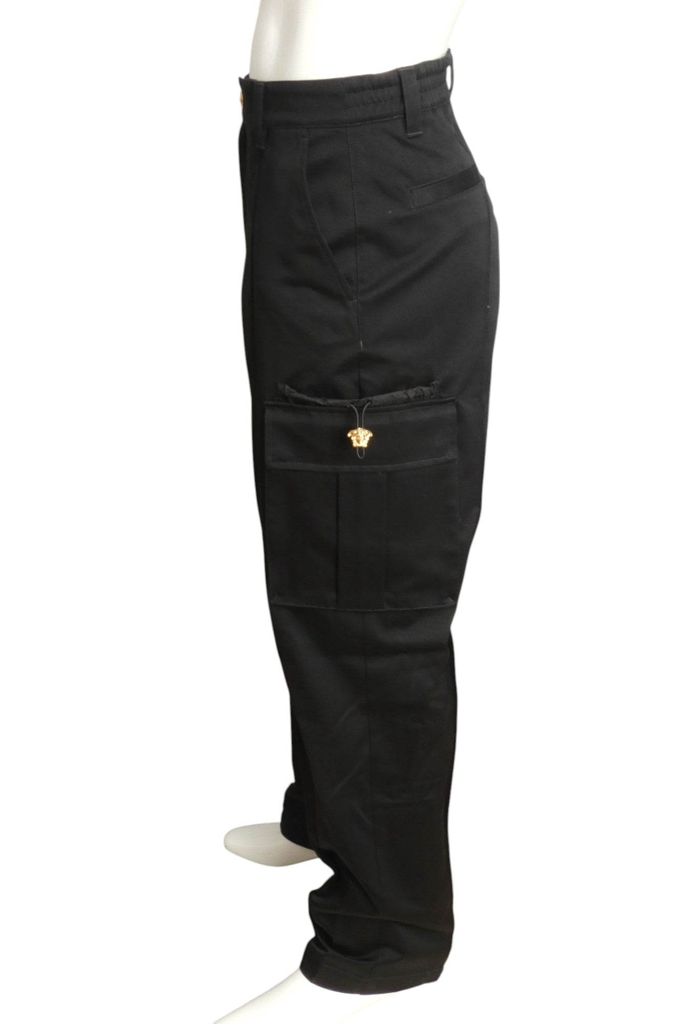VERSACE- NWT Black Cotton Cargo Pants, Multiple Sizes Available