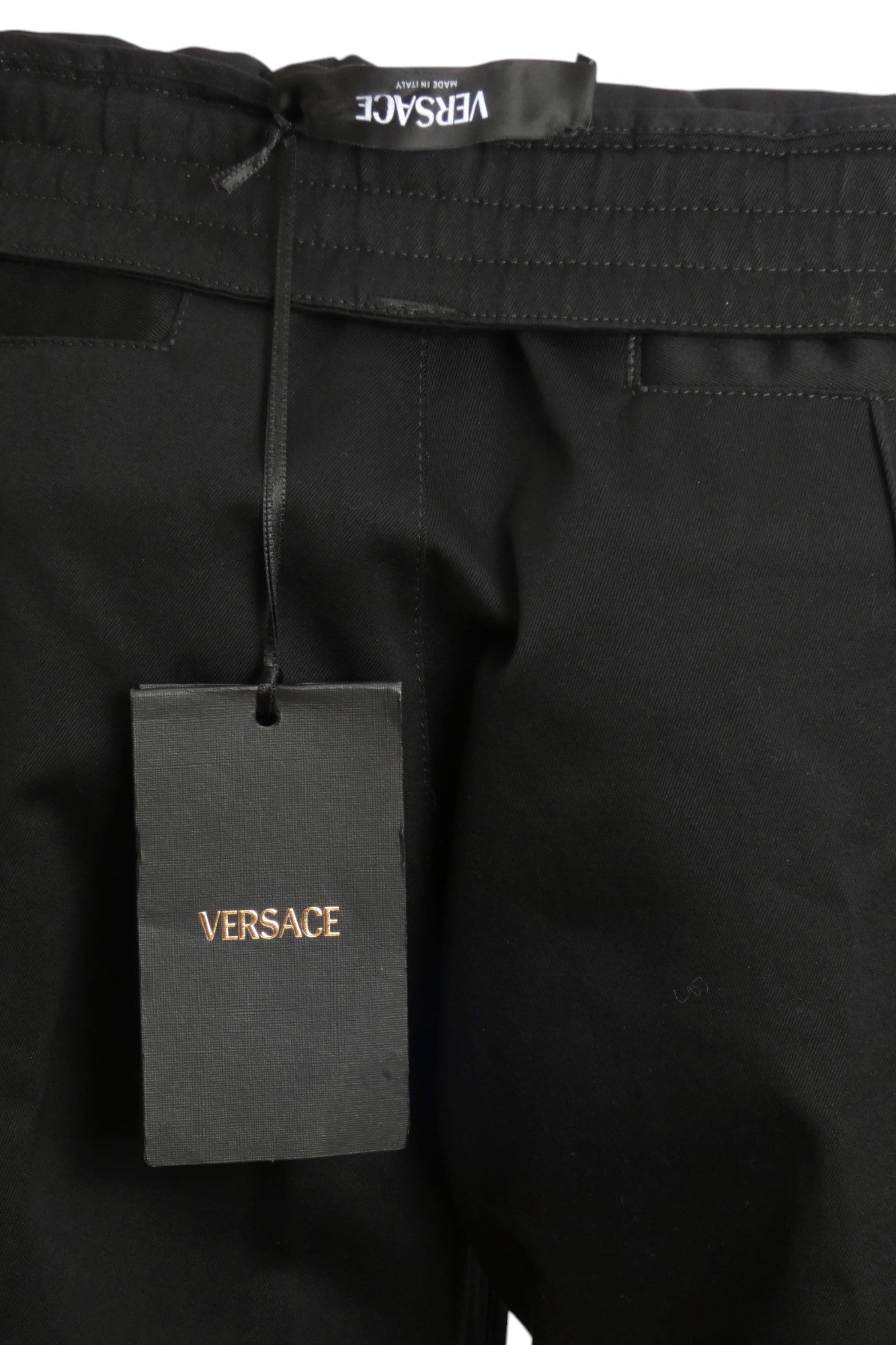 VERSACE- NWT Black Cotton Cargo Pants, Multiple Sizes Available