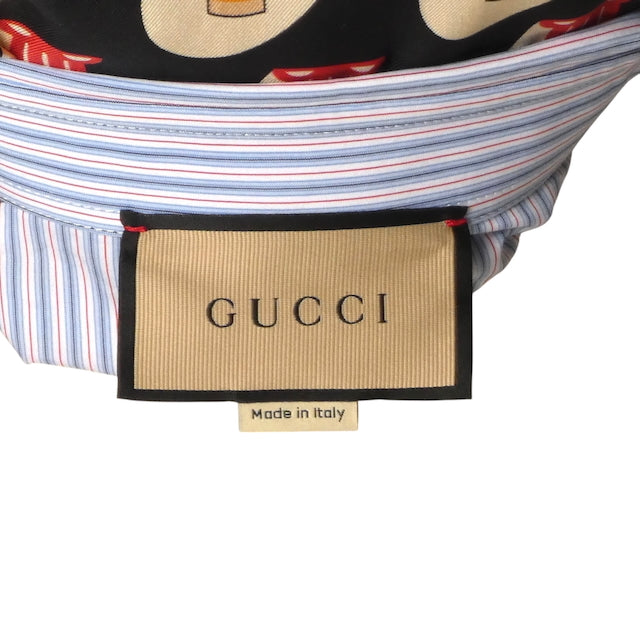 GUCCI- NWT 2023 PIxel Print & Stripe S/S Shirt, Size XL