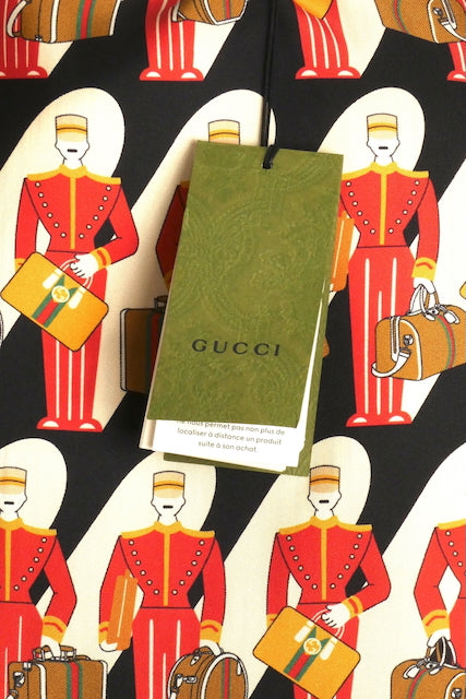 GUCCI- NWT 2023 PIxel Print & Stripe S/S Shirt, Size XL