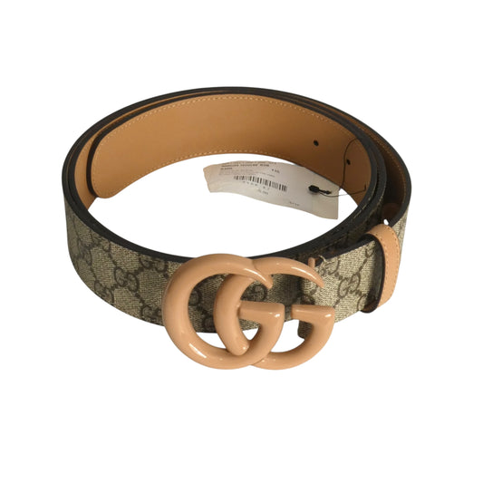 GUCCI- NWT Brown Leather Marmont Belt, Size 46