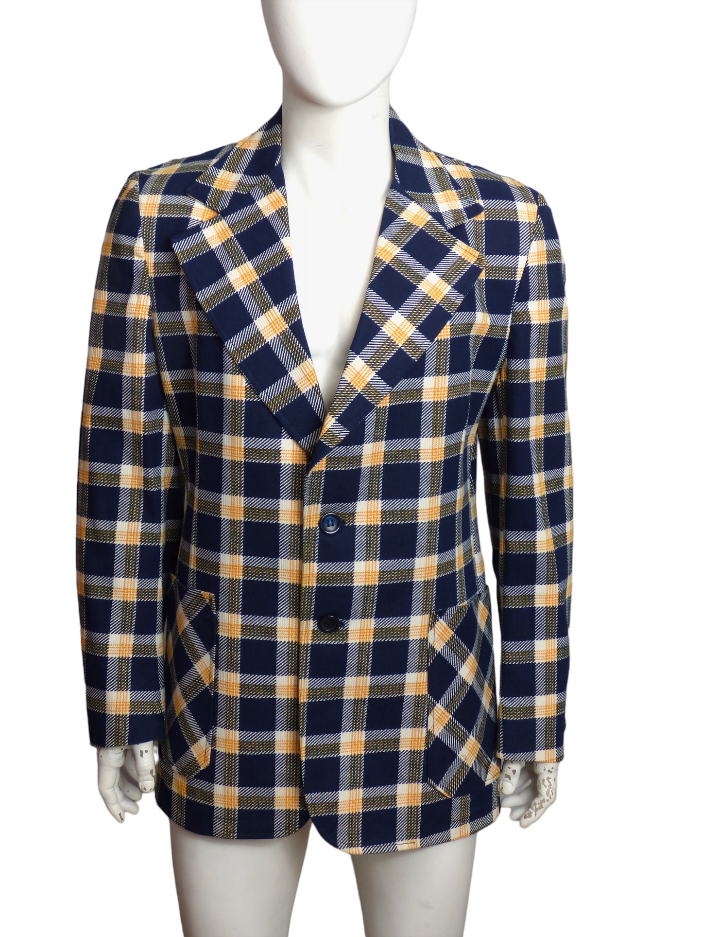 1970s Plaid Blazer, Size Medium