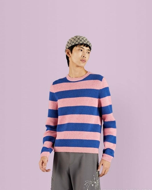 GUCCI- NWT 2023 Stripe Cashmere Blend Sweater, Size XL