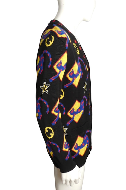 GUCCI- NWT 2023 Patterned Cotton Intarsia Cardigan, Size Small