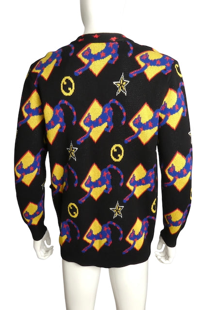 GUCCI- NWT 2023 Patterned Cotton Intarsia Cardigan, Size Small