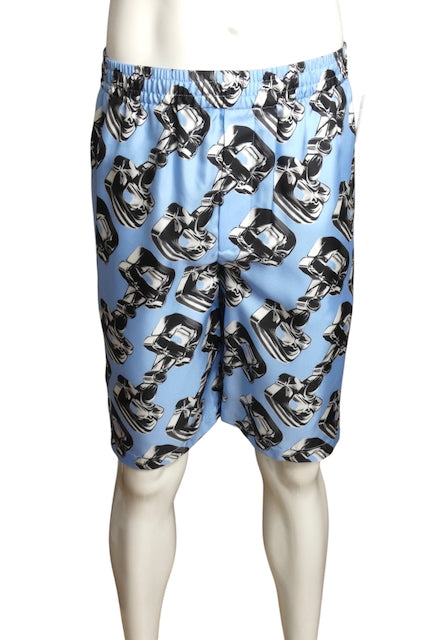 GUCCI- NWT 2024 3D Glass Horsebit Silk Shorts, Size Large