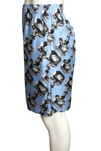 GUCCI- NWT 2024 3D Glass Horsebit Silk Shorts, Size Large
