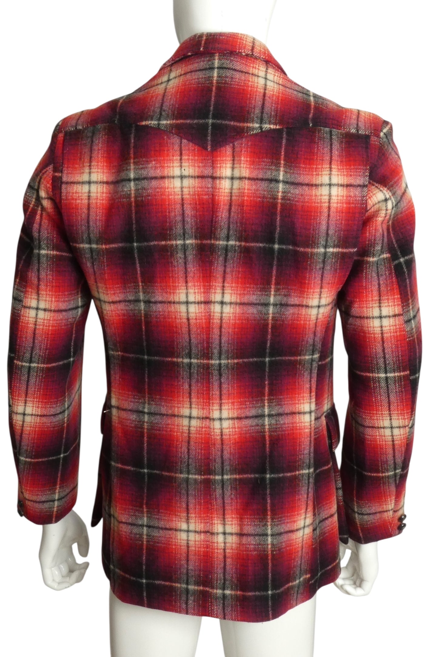 1940s Wool Plaid Jacket, Size Medium