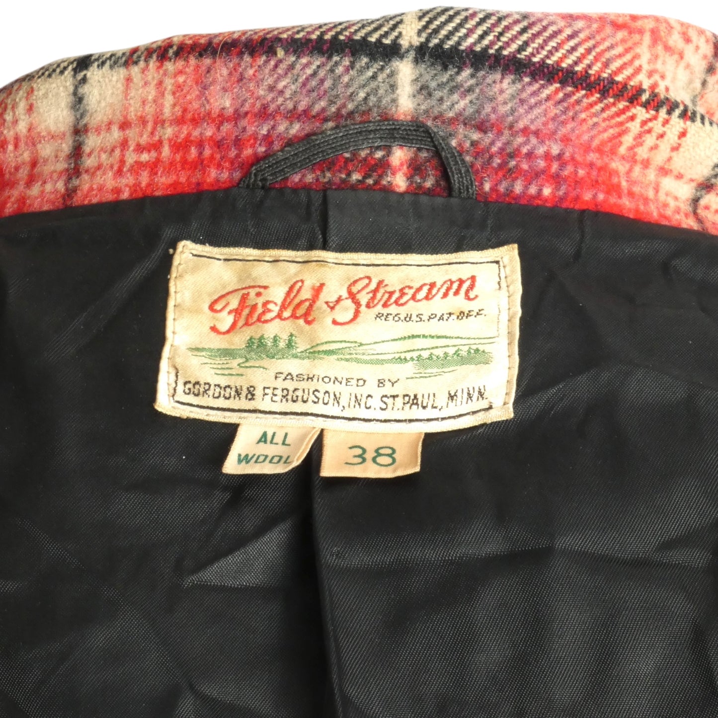 1940s Wool Plaid Jacket, Size Medium