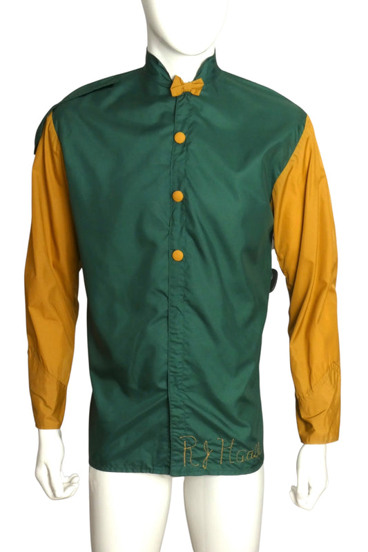 1950s Green & Gold Jockey Jacket, Size Medium