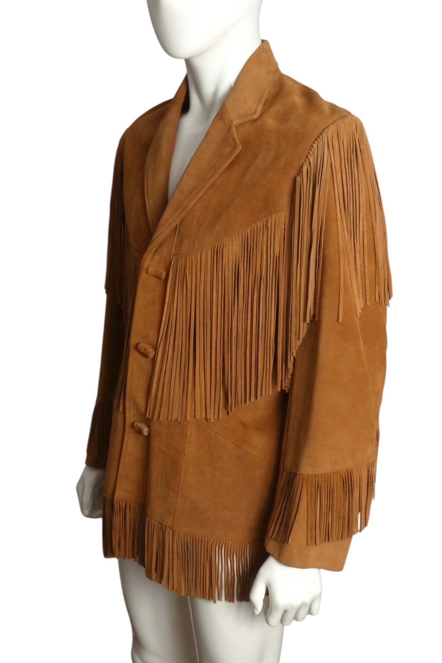 1980s Brown Suede Fringe Jacket, Size XL