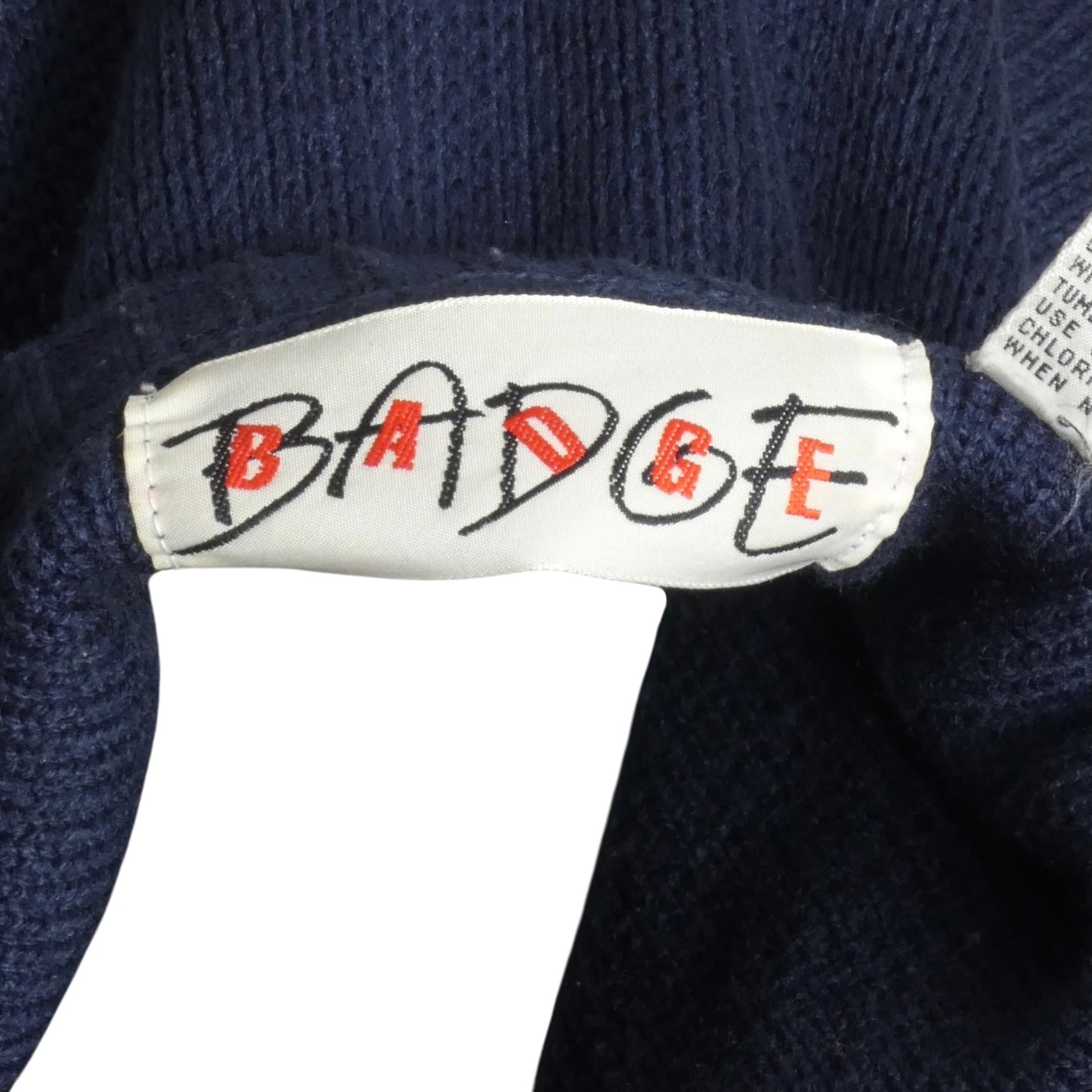 1990s Navy Knit Applique Sweater, Size Medium