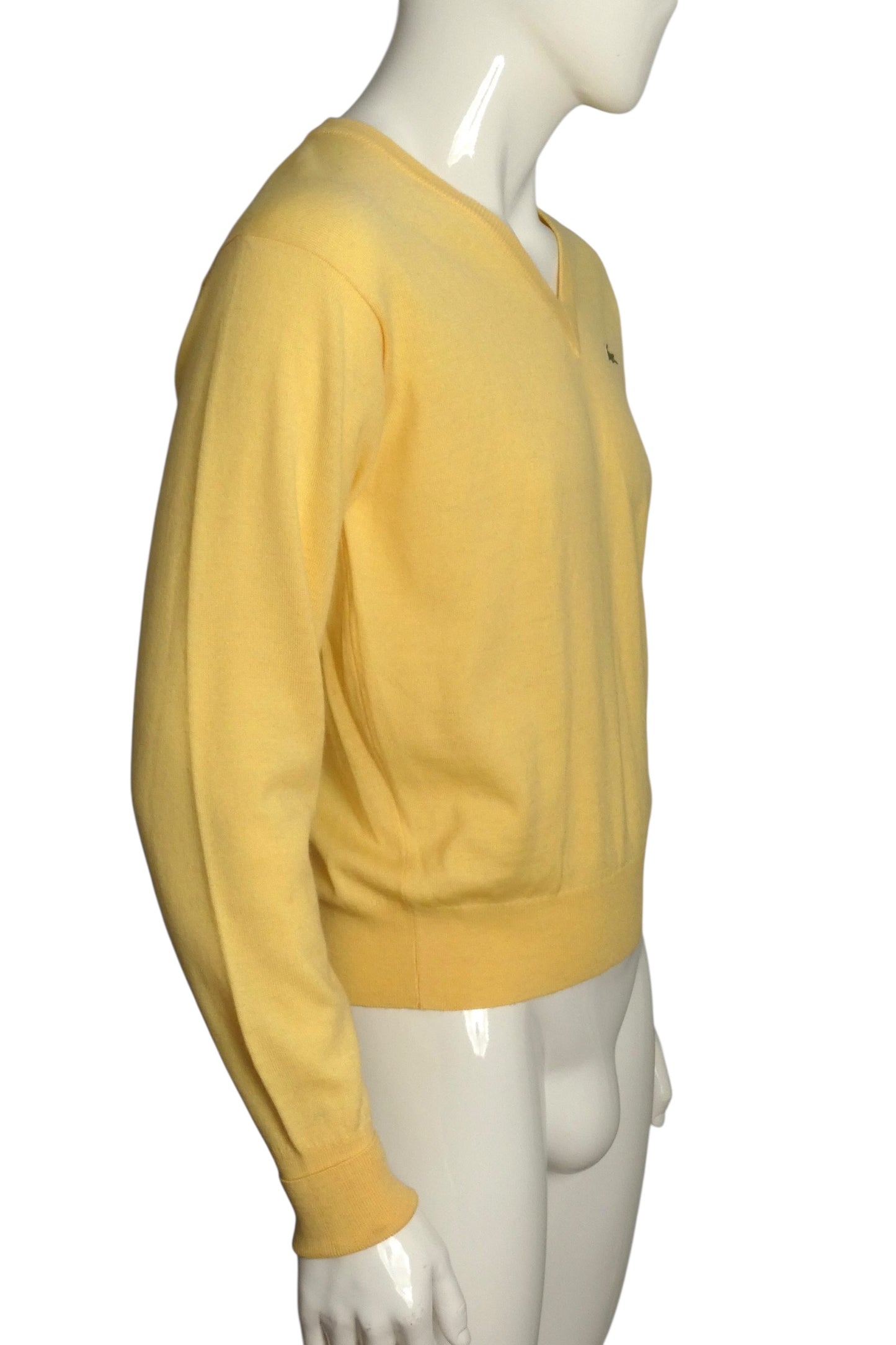 IZOD- 1990s Yellow V-Neck Sweater, Size Small