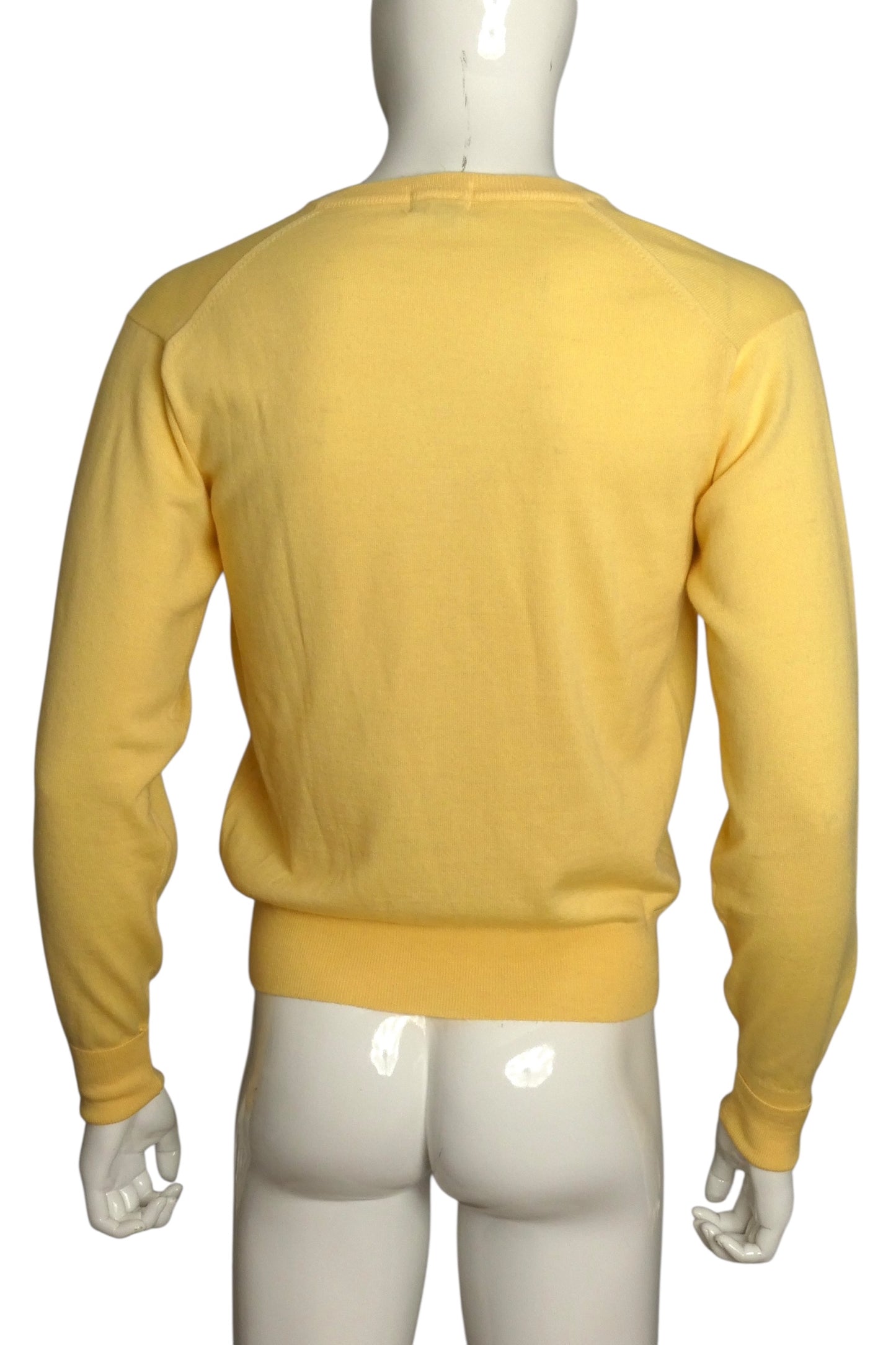 IZOD- 1990s Yellow V-Neck Sweater, Size Small