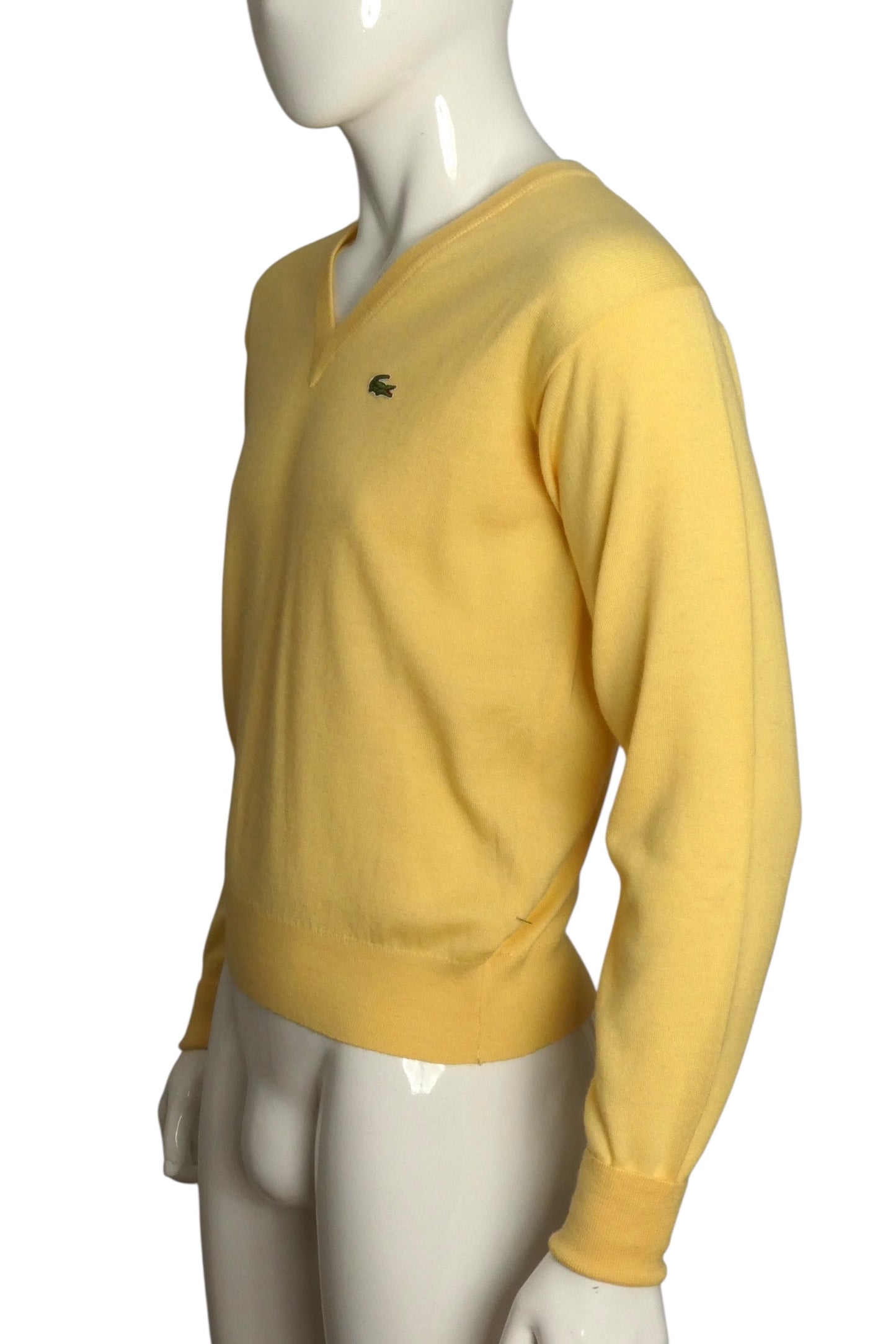 IZOD- 1990s Yellow V-Neck Sweater, Size Small