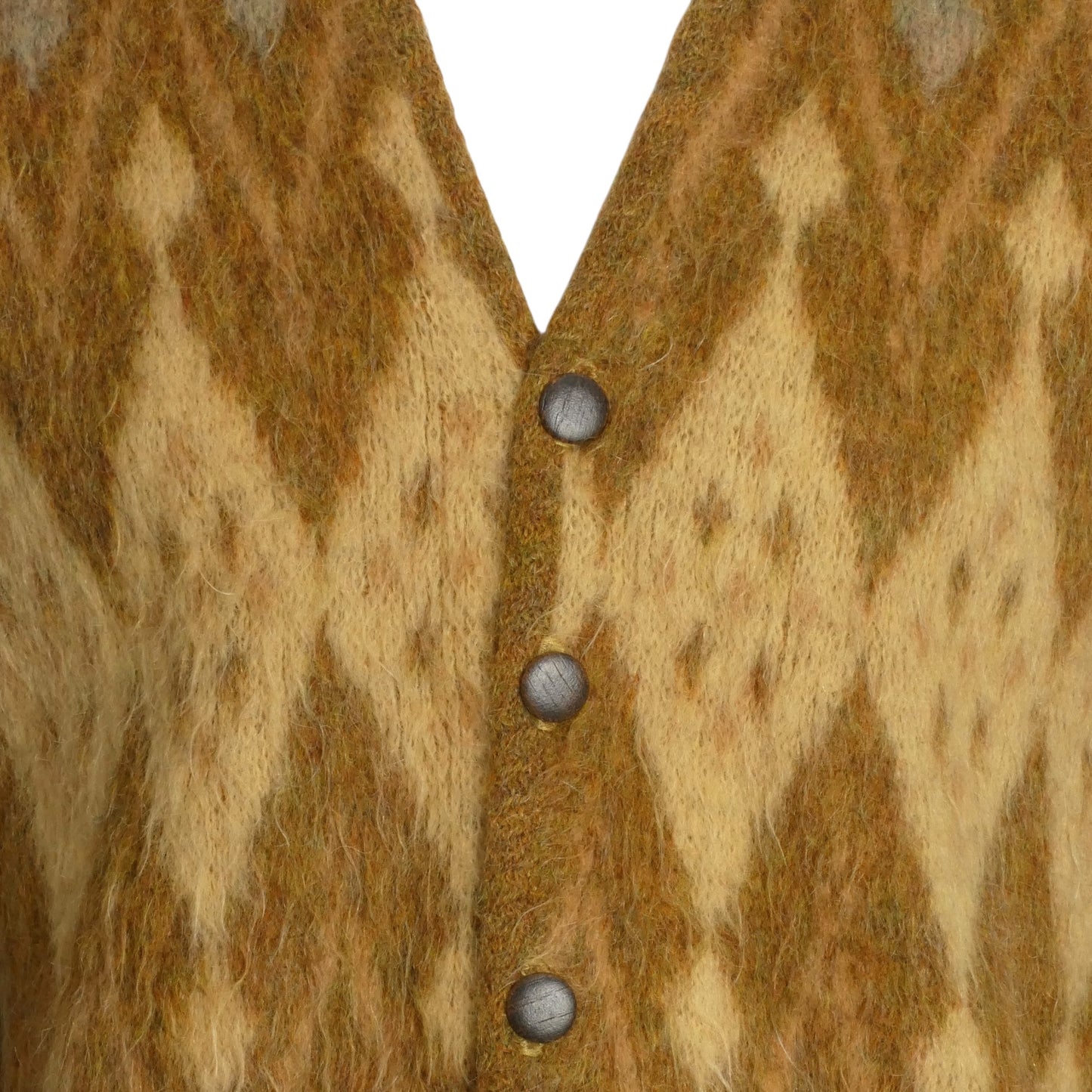 1960s Diamond Mohair Cardigan, Size Large