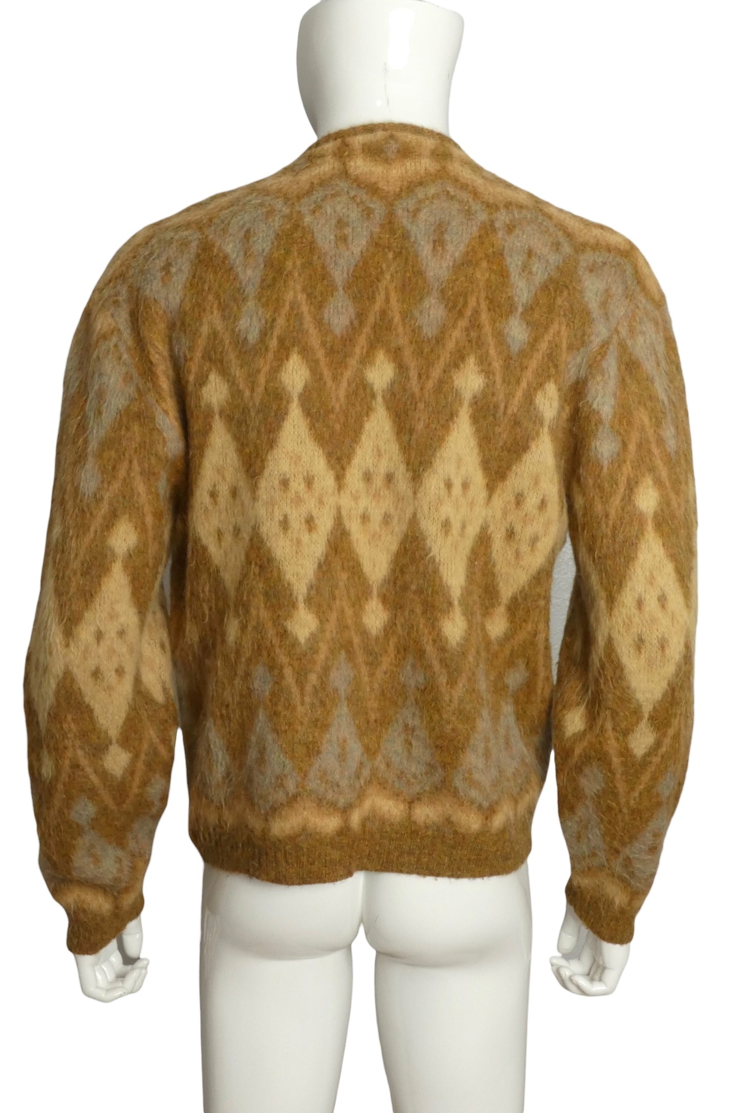 1960s Diamond Mohair Cardigan, Size Large