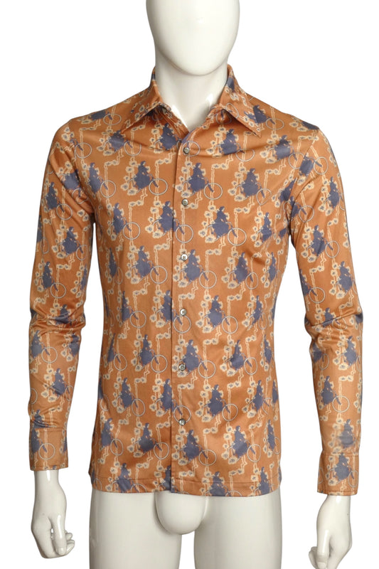 PIERRE CARDIN- 1970s Multi Color Knit Shirt, Size X-Small