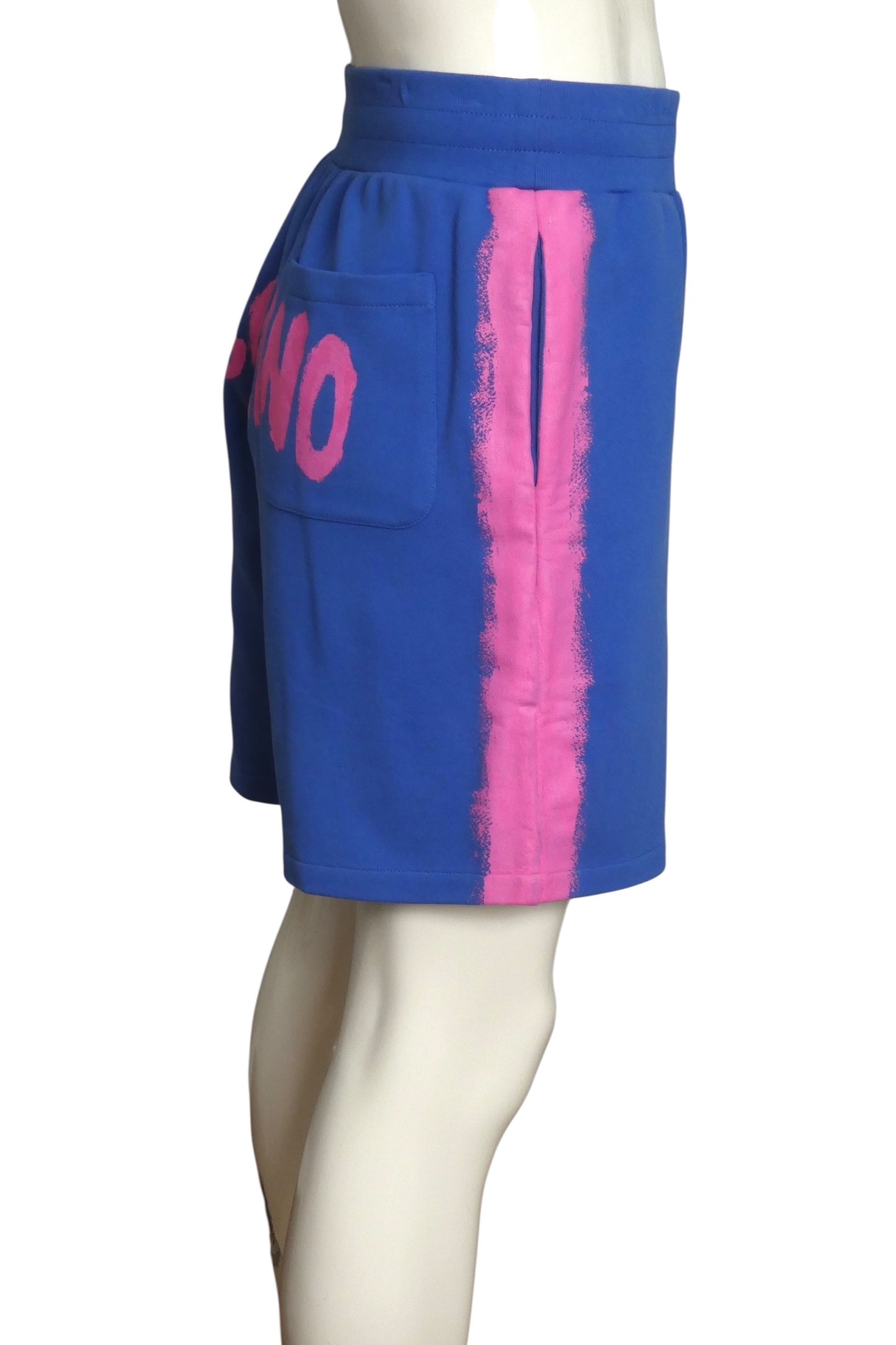 MOSCHINO COUTURE- NWT 2023 Blue & Pink Painted Knit Shorts, Size 36