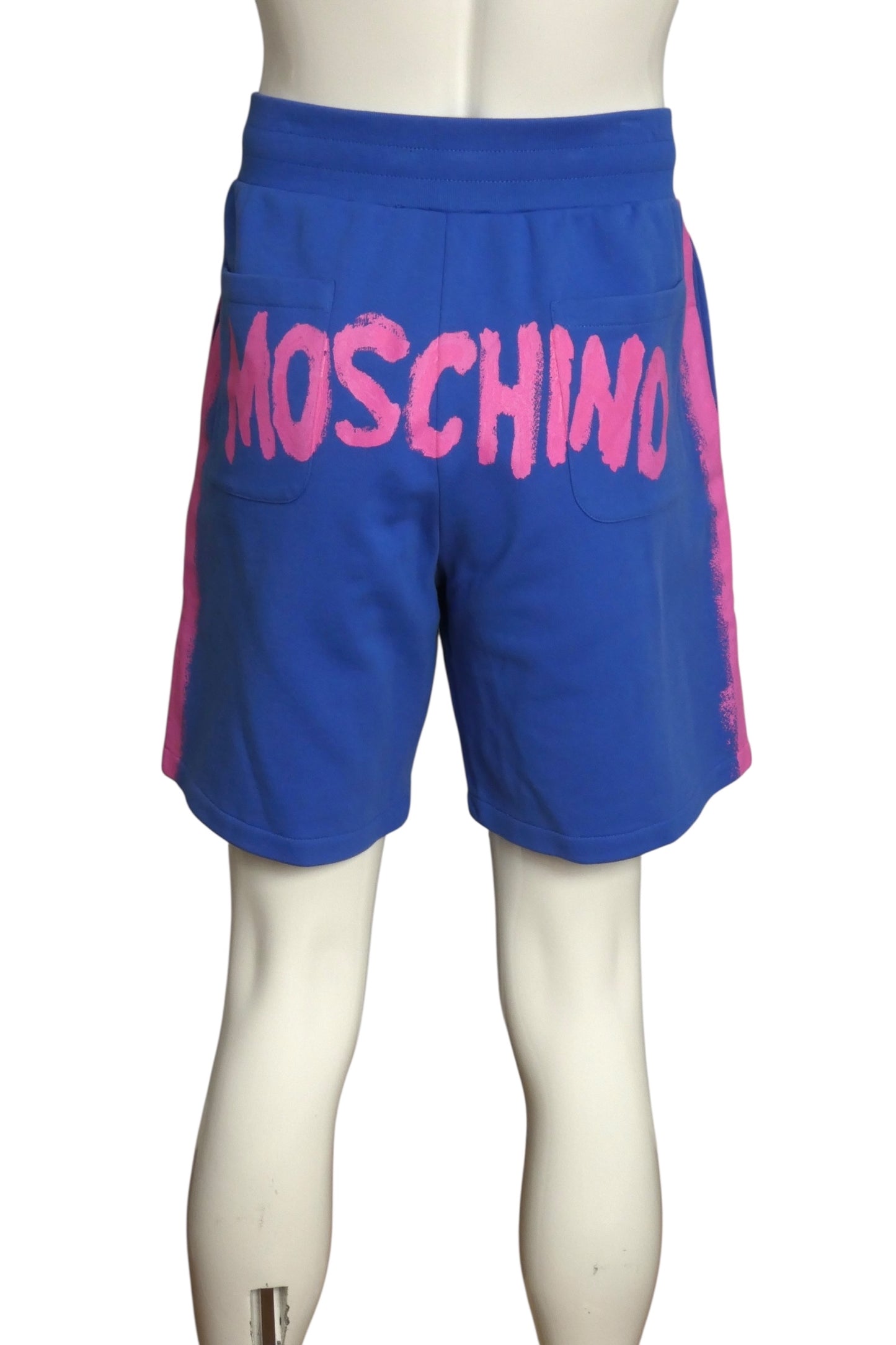 MOSCHINO COUTURE- NWT 2023 Blue & Pink Painted Knit Shorts, Size 36